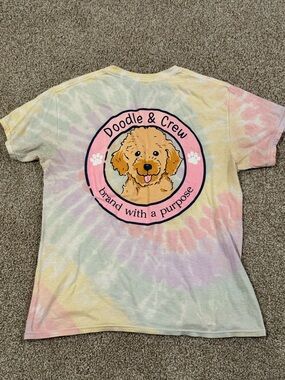 Doodle Pastel Tie-Dye T-Shirt - Rainbow